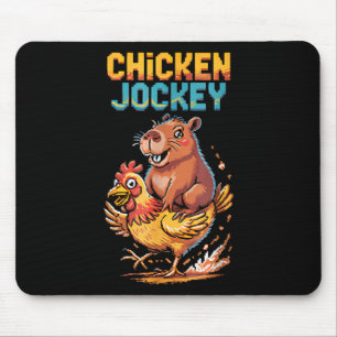 Alfombrilla De Ratón Chicken Jockey Capybara Amantes de Pixel Art Gamer