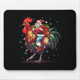 Alfombrilla De Ratón Chicken Lover Xmas Divertido Santa Riendo Pollo Ch