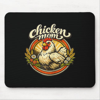 Alfombrilla De Ratón Chicken Mom Vintage Crest Illustration _1 