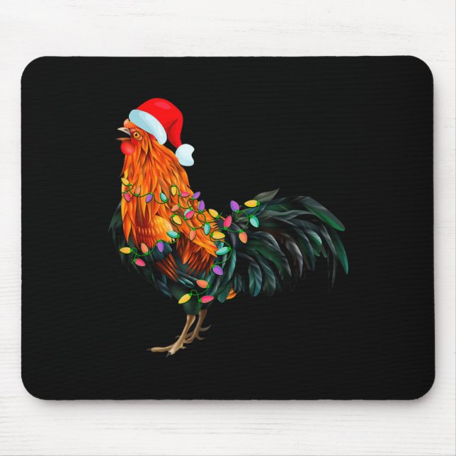 Alfombrilla De Ratón Chicken Santa Christmas Tree Funny Chicken Lover C (Frente)