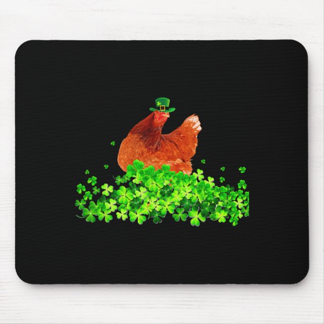 Alfombrilla De Ratón Chicken St Patricks Day Chicken Lover Irish Shamro (Frente)