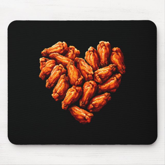 Alfombrilla De Ratón Chicken Wings Are My Valentine Heart Funny Valenti (Frente)