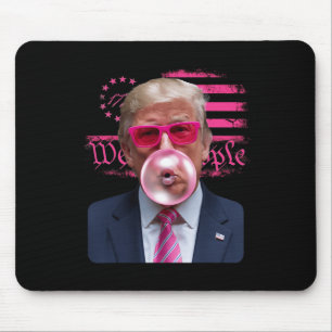 Alfombrilla De Ratón Chicle Burbuja Trump Rosa Gles 4 De Julio Bandera