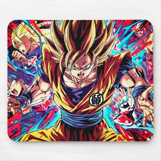 Alfombrilla De Ratón Chico Anime Valiente Héroe en Computadora Portátil (Frente)