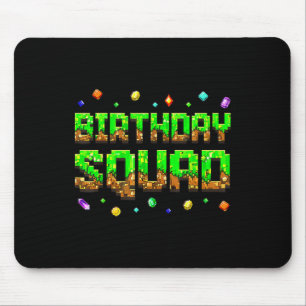 Alfombrilla De Ratón Chico Cumpleañero Niño Cumpleaños Squad Gamer Pixe