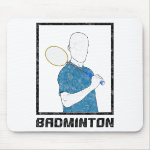 Alfombrilla De Ratón Chico de bádminton raqueta deporte hombre golpes