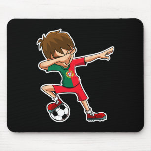 Alfombrilla De Ratón Chico de fútbol haciendo Dabbing Portugal Jersey P