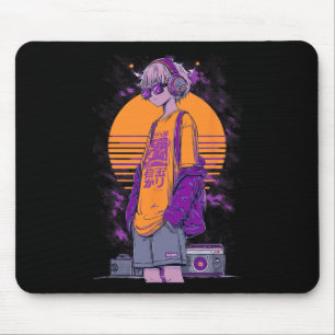 Alfombrilla De Ratón Chico jugador de anime retro