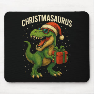 Alfombrilla De Ratón Chicos Christmasaurus Navidad Dinosaurio Dino Fami