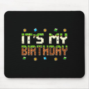 Alfombrilla De Ratón Chicos Niños Es Mi Cumpleaños Videojugador Pixel N