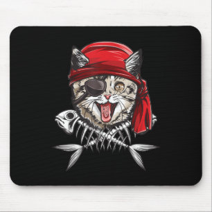 Alfombrilla De Ratón Chicos Piratas Del Gato Jolly Roger Flag Skull Y C