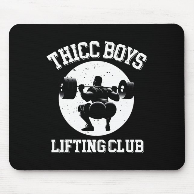 Alfombrilla De Ratón Chicos Thicc Lifting Club Gracioso Gimnasio Mens S (Frente)
