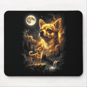 Alfombrilla De Ratón Chihuahua aullando a la luna retro vintage 90s