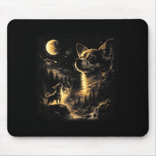 Alfombrilla De Ratón Chihuahua aullando a la luna vintage 90s retro