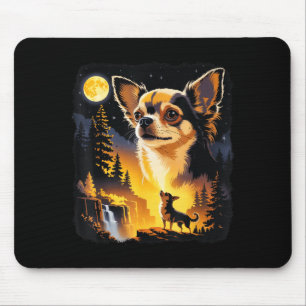 Alfombrilla De Ratón Chihuahua aullando a la luna vintage divertido Chi