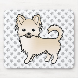 Alfombrilla De Ratón Chihuahua de dibujos animados con abrigo largo de 