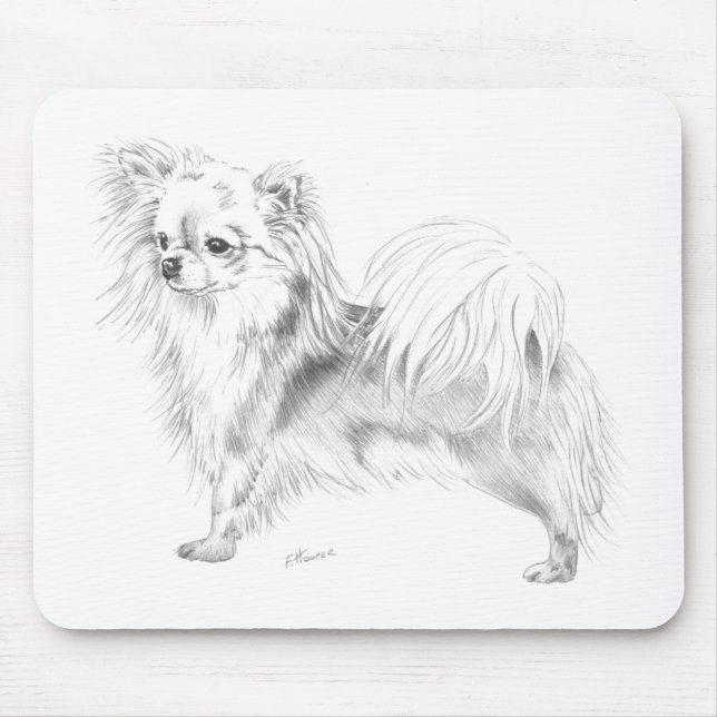 Alfombrilla De Ratón Chihuahua de Longcoat - colocándose (Frente)