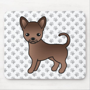 Alfombrilla De Ratón Chihuahua de pelo liso de chocolate perro de dibuj