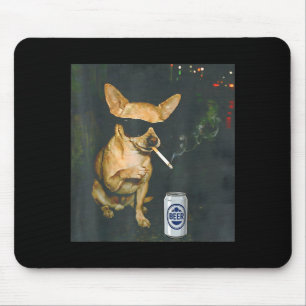 Alfombrilla De Ratón Chihuahua Divertido Fumando Cigarrillo Diseño de C