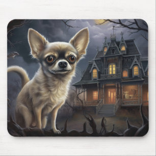 Alfombrilla De Ratón chihuahua Halloween Espantoso