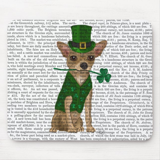 Alfombrilla De Ratón Chihuahua Leprechaun (Frente)