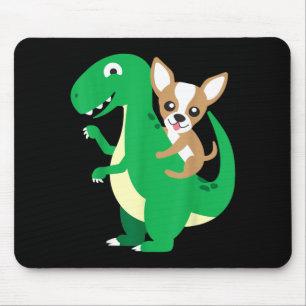 Alfombrilla De Ratón Chihuahua montando T-Rex Dinosaurio Dino Perro Hal