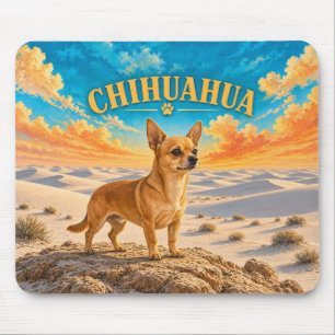 Alfombrilla De Ratón Chihuahua, White Sands Acuarela Vintage
