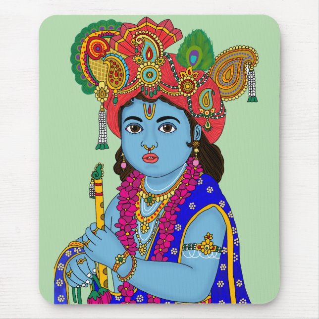Alfombrilla De Ratón Child Krishna Mouse Pad (Frente)