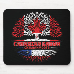 Alfombrilla De Ratón Chile Chile Bandera de raíces de árbol canadiense 