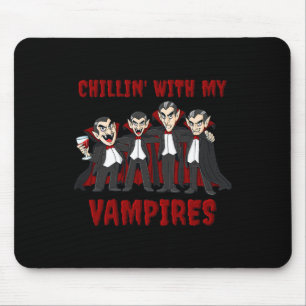 Alfombrilla De Ratón Chillin Con Mis Vampiros Halloween Chicas Niños