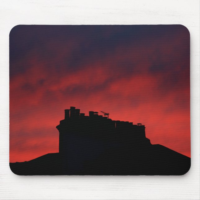 Alfombrilla De Ratón Chimeneas al atardecer (Frente)