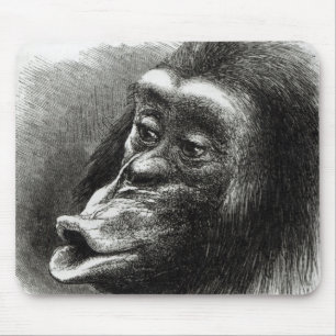 Alfombrilla De Ratón Chimpancé decepcionado y malhumorado