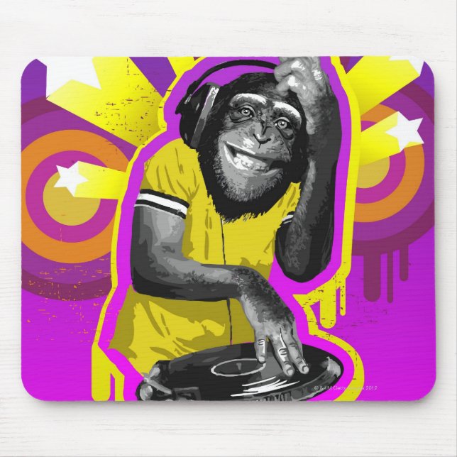 Alfombrilla De Ratón Chimpanzee DJ (Frente)