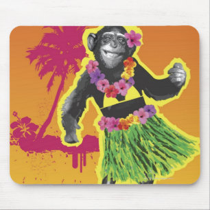 Alfombrilla De Ratón Chimpanzee Hula Dancing