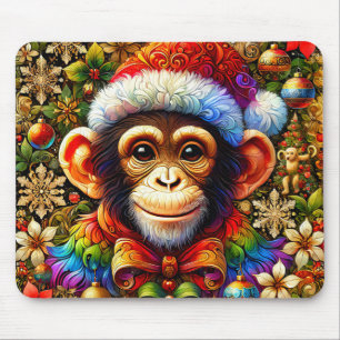 Alfombrilla De Ratón CHIMPANZEE Navidades Zany ~