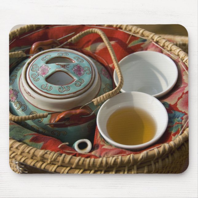Alfombrilla De Ratón China, Hong Kong. Tetera tradicional china y 3 (Frente)