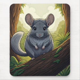 Alfombrilla De Ratón Chinchilla en el bosque