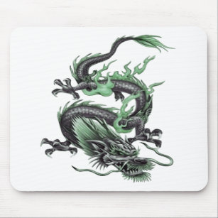 Alfombrilla De Ratón Chinese Dragon Tattoo Vector In Green