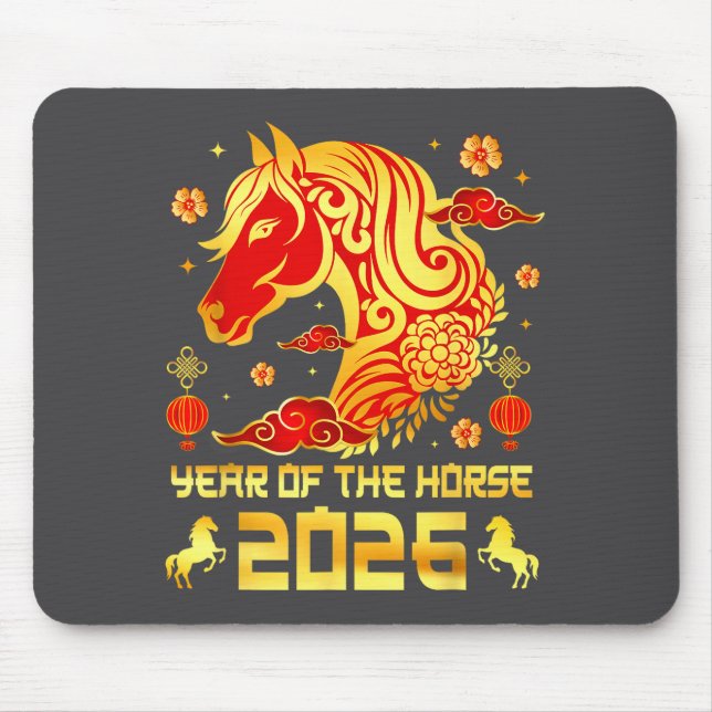 Alfombrilla De Ratón Chinese New Year 2026 Horse Happy Chinese New Year (Frente)