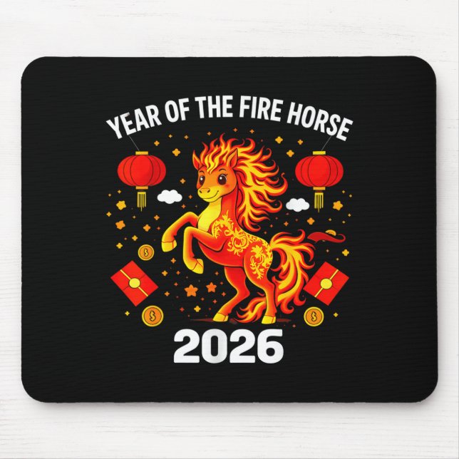 Alfombrilla De Ratón Chinese New Year 2026 Year Of The Fire Horse  (Frente)