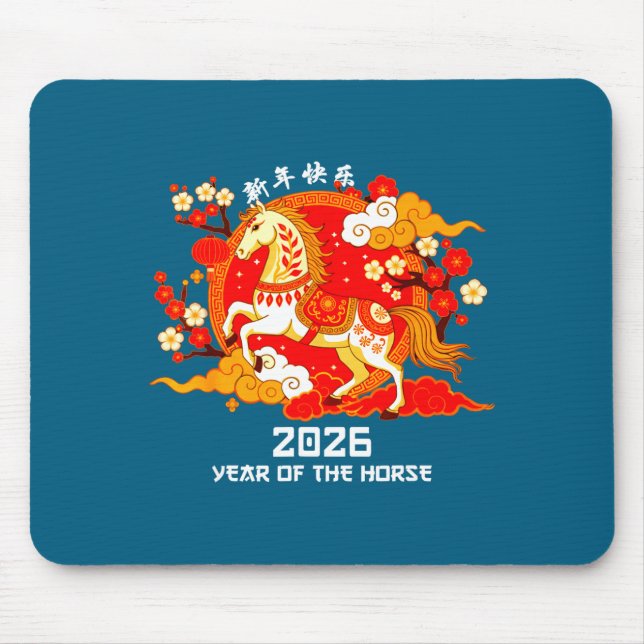 Alfombrilla De Ratón Chinese New Year 2026 Year Of The Horse Shirt Men  (Frente)