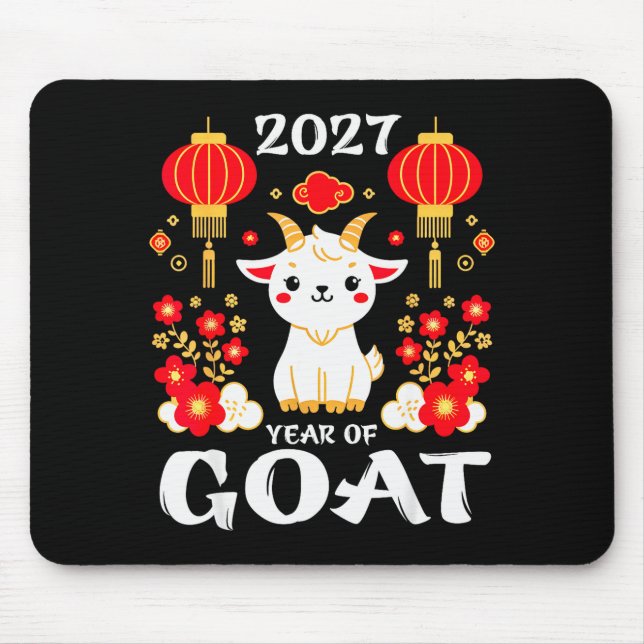 Alfombrilla De Ratón Chinese New Year 2027 Year Of The Goat 2027 New Ye (Frente)