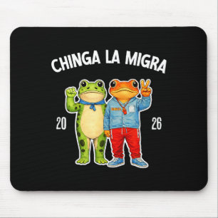 Alfombrilla De Ratón Chinga la migra rana divertida gráfica de protesta