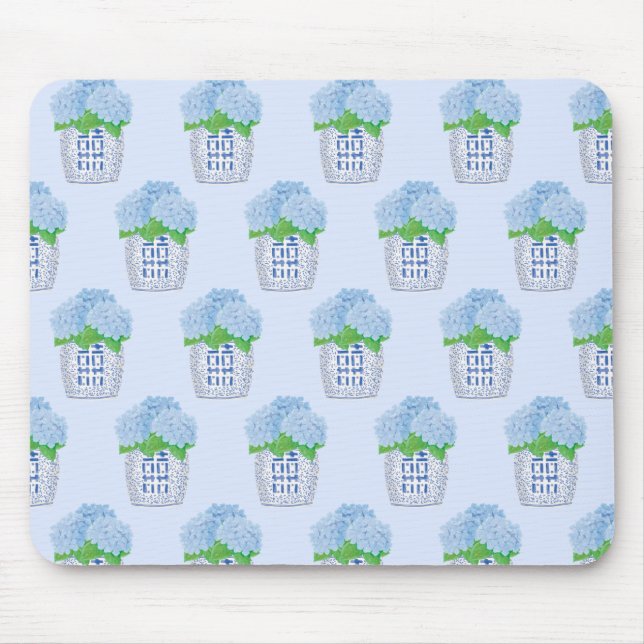 Alfombrilla De Ratón Chinoiserie Hydrangea Mouse Pad (Frente)