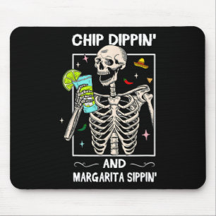 Alfombrilla De Ratón Chip Dippin Margarita Sippin Skeleton Cinco