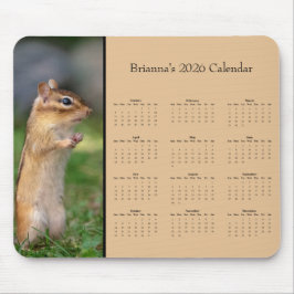Alfombrilla De Ratón Chipmunk - Customizable full year 2026 calendar