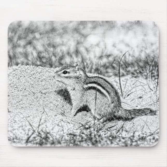 Alfombrilla De Ratón Chipmunk Sketch (Frente)