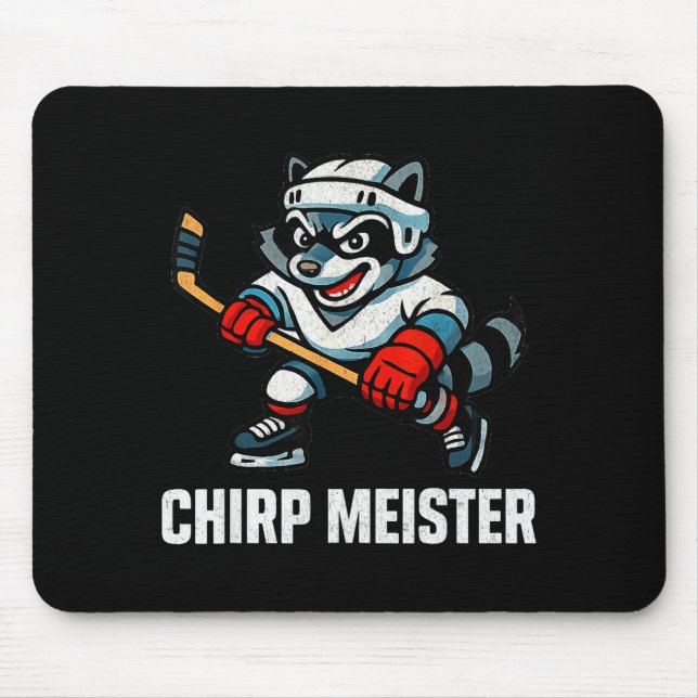 Alfombrilla De Ratón Chirp Meister Funny Hockey Raccoon Traalker  (Frente)