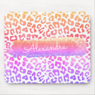Alfombrilla De Ratón Chispa del oro, rosada y púrpura del guepardo del