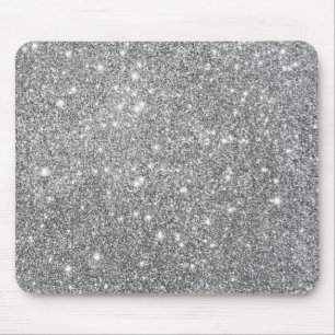 Alfombrilla De Ratón Chispas de plata del purpurina